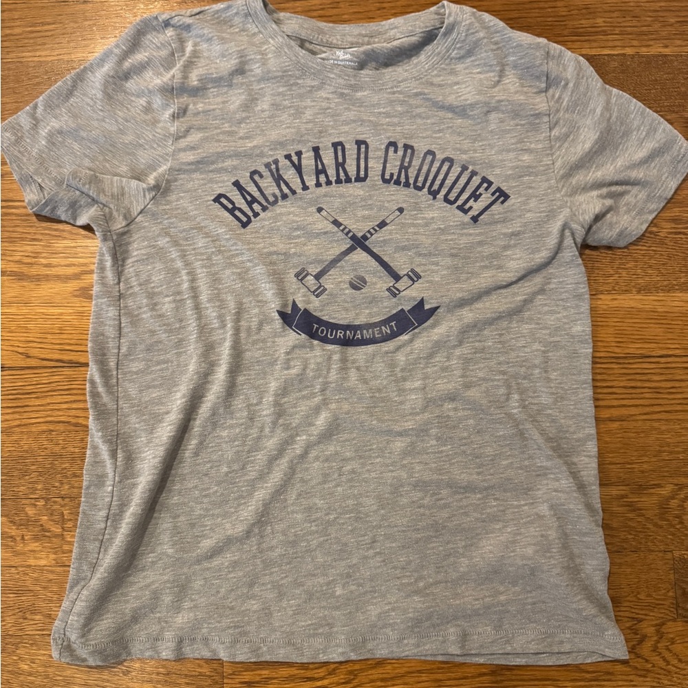 Gray Kids T-Shirt with Croquet Print